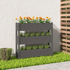 Houten plantenbak van massief grenenhout voor binnen en buiten gebruik - Grijs / 112 x 25 x 104.5 cm / 1 - Bloempotten