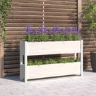 Houten plantenbak van massief grenenhout voor binnen en buiten gebruik - Wit / 112 x 25 x 66 cm / 1 - Bloempotten &