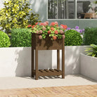 Houten plantenbak van massief grenenhout voor binnen en buiten - Honingbruin / 54 x 34.5 x 81 cm / 1 - Bloempotten &