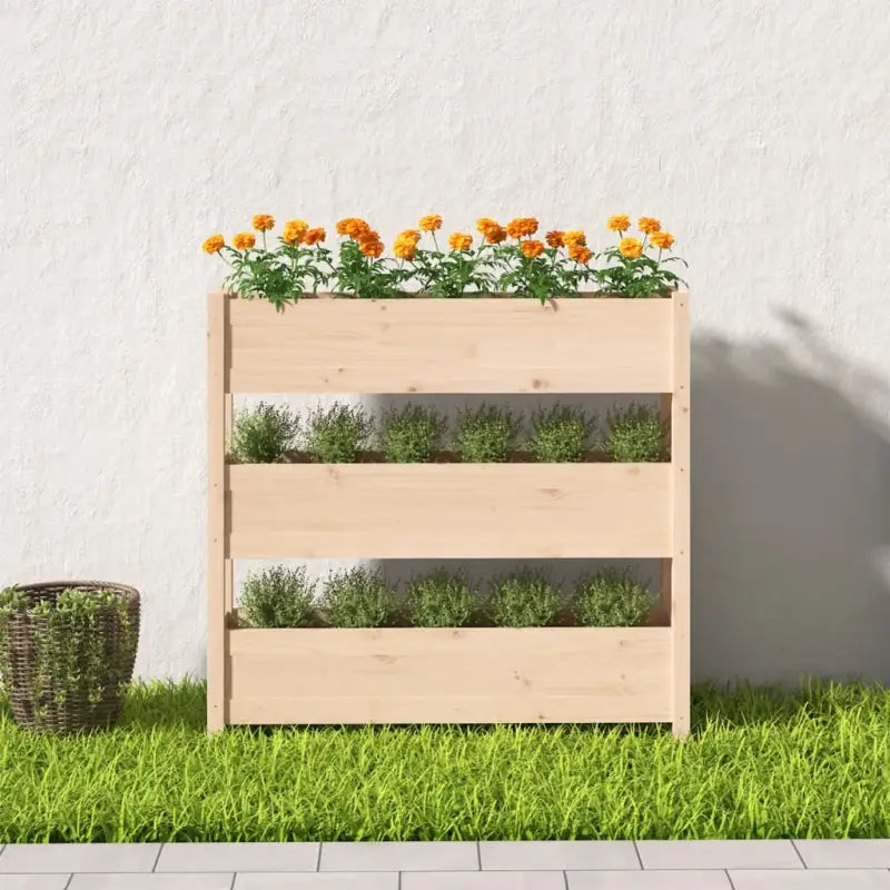 Houten plantenbak van massief grenenhout voor binnen en buiten gebruik - Bloempotten & plantenbakken