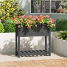 Houten plantenbak van massief grenenhout voor binnen en buiten - Grijs / 82.5 x 34.5 x 81 cm / 1 - Bloempotten &