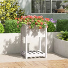 Houten plantenbak van massief grenenhout voor binnen en buiten - Wit / 55 x 54 x 81 cm / 1 - Bloempotten & plantenbakken