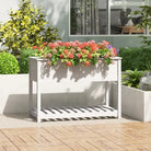 Houten plantenbak van massief grenenhout voor binnen en buiten - Wit / 111.5 x 54 x 81 cm / 1 - Bloempotten &