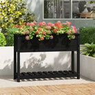 Houten plantenbak van massief grenenhout voor binnen en buiten - Zwart / 111.5 x 34.5 x 81 cm / 1 - Bloempotten &