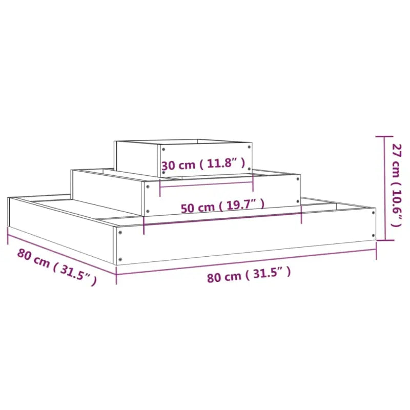 Houten plantenbak van massief grenenhout voor bloemen en planten - Bloempotten & plantenbakken