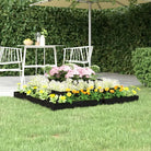 Houten plantenbak van massief grenenhout voor bloemen en planten - Zwart grenenhout / 110 x 110 x 27 cm / 1