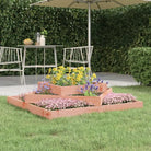 Houten plantenbak van massief grenenhout voor bloemen en planten - Natuurlijk douglashout / 112 x 112 x 27 cm / 1