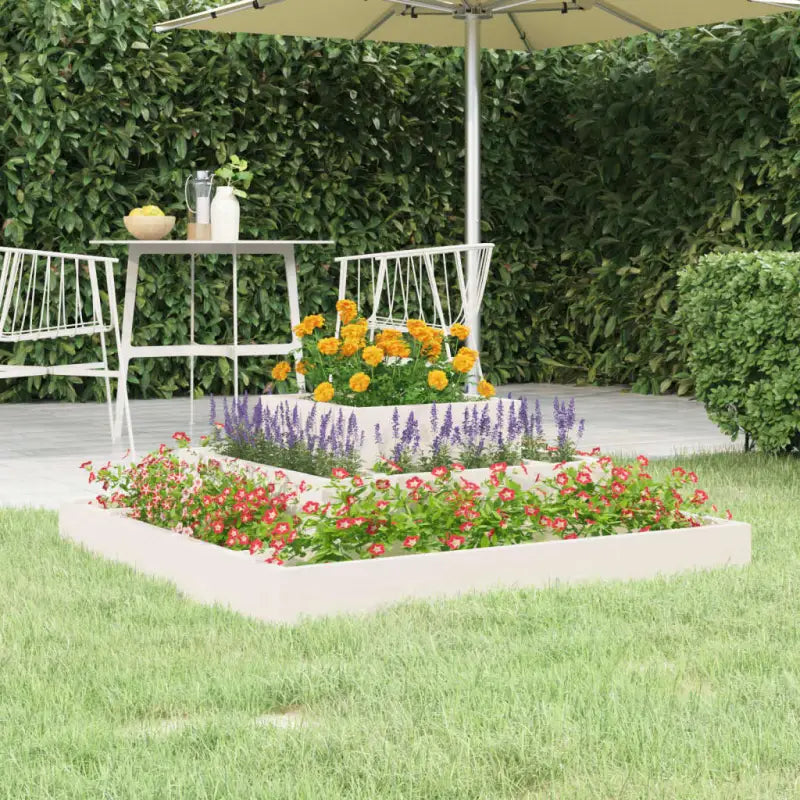 Houten plantenbak van massief grenenhout voor bloemen en planten - Wit grenenhout / 80 x 80 x 27 cm / 1 - Bloempotten &