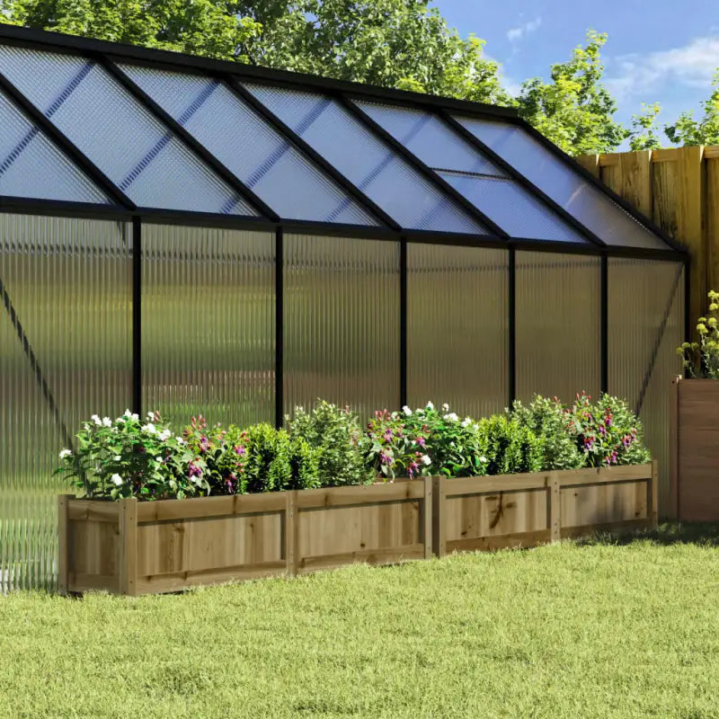 Houten plantenbak van massief grenenhout voor tuin en balkon decoratie - Naturel geïmpregneerd / 2 - Bloempotten &