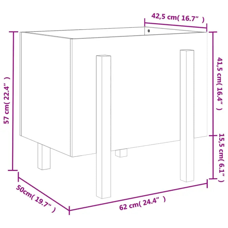 Houten plantenbak van massief grenenhout voor tuin en balkon - Bloempotten & plantenbakken