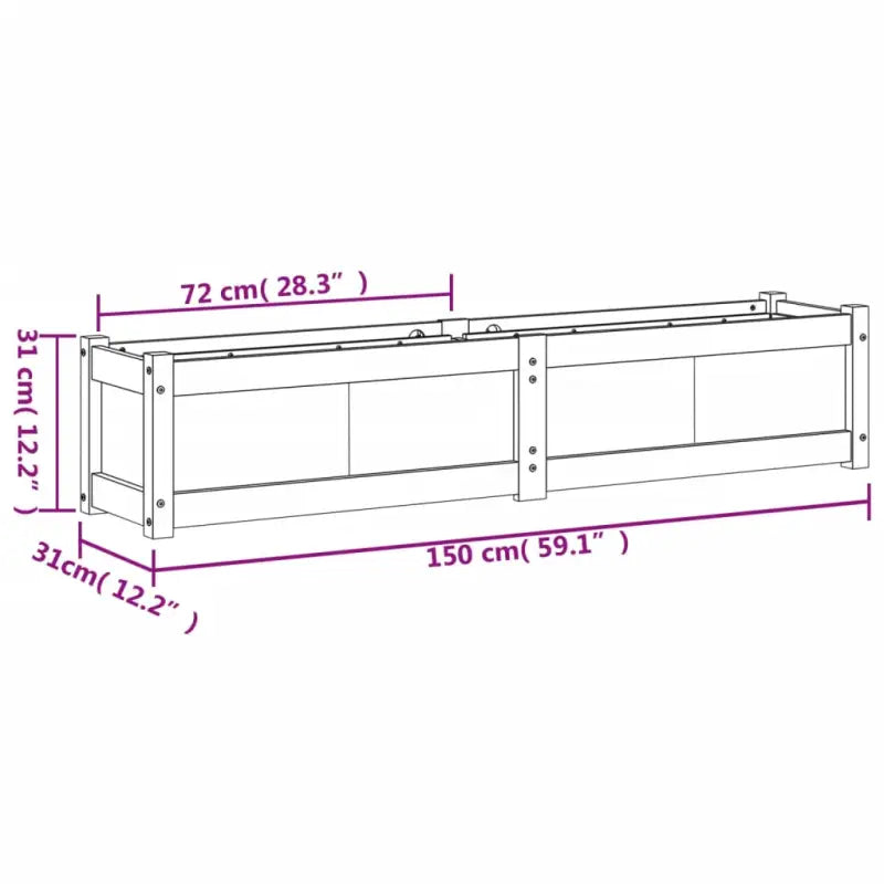Houten plantenbak van massief grenenhout voor tuin en balkon decoratie - Bloempotten & plantenbakken