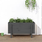 Houten plantenbak van massief grenenhout voor tuin en balkon - Grijs grenenhout / 101 x 50 x 57 cm / 1 - Bloempotten &