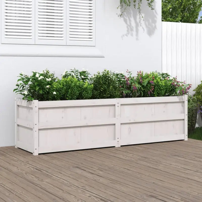 Houten plantenbak van massief grenenhout voor tuin en balkon - Wit grenenhout / 1 - Bloempotten & plantenbakken