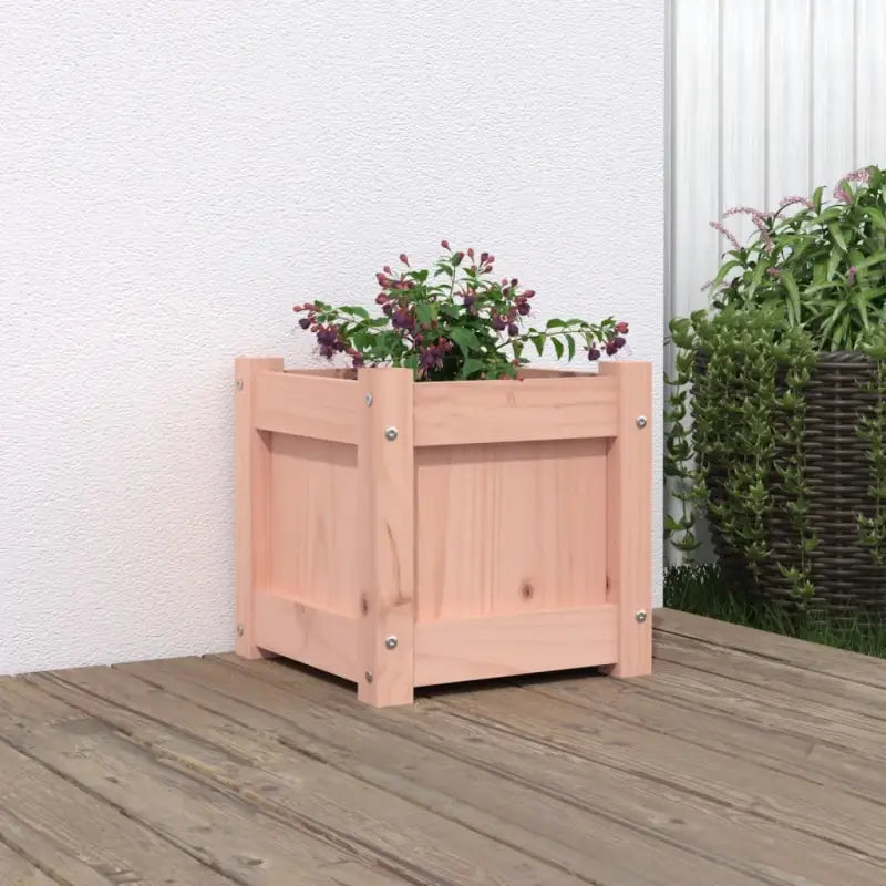 Houten plantenbakken van geïmpregneerd grenenhout voor tuin en balkon - Natuurlijk douglashout / 1 - Bloempotten &