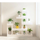 Houten plantenstandaard in massief grenenhout voor een natuurlijke uitstraling - Wit / 92 x 25 x 97 cm / 1
