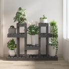 Houten plantenstandaard in massief grenenhout voor een natuurlijke uitstraling - Grijs / 104.5 x 25 x 77.5 cm / 1