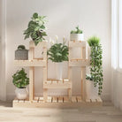 Houten plantenstandaard in massief grenenhout voor een natuurlijke uitstraling - Naturel / 104.5 x 25 x 77.5 cm / 1