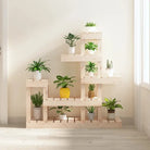 Houten plantenstandaard in massief grenenhout voor een natuurlijke uitstraling - Naturel / 92 x 25 x 97 cm / 1