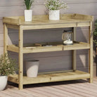 Houten Plantenstandaard van massief grenenhout voor binnen en buiten - Naturel geïmpregneerd / 108 x 45 x 86,5 cm / 1