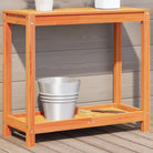 Houten plantenstandaard van massief grenenhout voor binnen en buiten - Wasbruin / 82.5 x 35 x 75 cm / 1