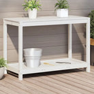 Houten plantenstandaard van massief grenenhout voor binnen en buiten - Wit / 108 x 50 x 75 cm / 1 - Plantenstandaarden