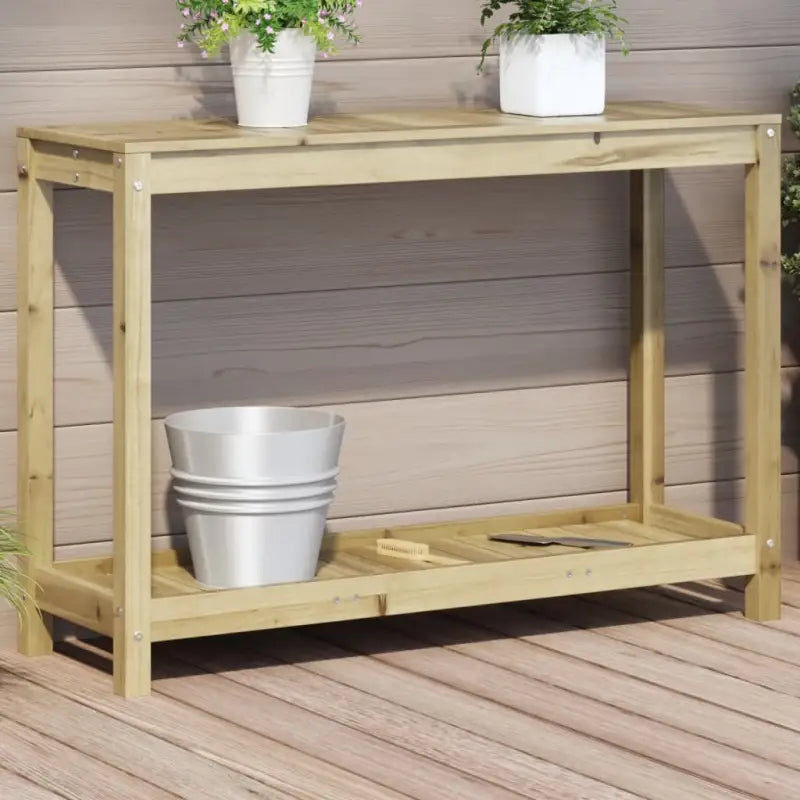 Houten plantenstandaard van massief grenenhout voor binnen en buiten - Naturel geïmpregneerd / 108 x 35 x 75 cm / 1