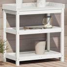 Houten Plantenstandaard van massief grenenhout voor binnen en buiten - Wit / 82,5 x 45 x 86,5 / 1 - Plantenstandaarden