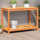 Houten plantenstandaard van massief grenenhout voor binnen en buiten - Wasbruin / 108 x 50 x 75 cm / 1