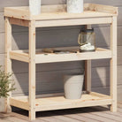 Houten Plantenstandaard van massief grenenhout voor binnen en buiten - Natuurlijk grenenhout / 82,5 x 45 x 86,5 / 1