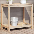 Houten plantenstandaard van massief grenenhout voor binnen en buiten - Natuurlijk grenenhout / 82.5 x 50 x 75 cm / 1