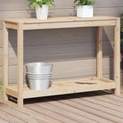 Houten plantenstandaard van massief grenenhout voor binnen en buiten - Natuurlijk grenenhout / 108 x 35 x 75 cm / 1