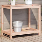 Houten plantenstandaard van massief grenenhout voor binnen en buiten - Natuurlijk douglashout / 82.5 x 50 x 75 cm / 1