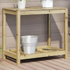 Houten plantenstandaard van massief grenenhout voor binnen en buiten - Naturel geïmpregneerd / 82.5 x 50 x 75 cm / 1