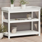 Houten Plantenstandaard van massief grenenhout voor binnen en buiten - Wit / 108 x 45 x 86,5 cm / 1 - Plantenstandaarden