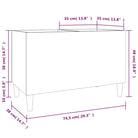 Houten platenkast met hoogglans wit afwerking en bewerkt hout - Cd- & dvd-kasten