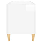Houten platenkast met hoogglans wit afwerking en bewerkt hout - Cd- & dvd-kasten