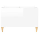 Houten platenkast met hoogglans wit afwerking en bewerkt hout - Cd- & dvd-kasten