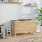 Houten platenkast met hoogglans wit afwerking en bewerkt hout - Sonoma eiken / 1 - Cd- & dvd-kasten