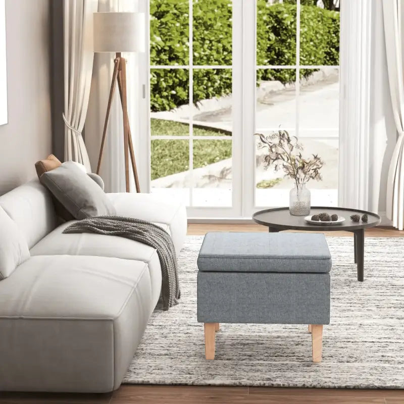 Houten poten kruk met zacht zitcomfort voor in elke woonkamer - Lichtgrijs / 1 - Klapstoelen & krukken