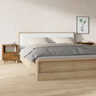 Houten Poten Nachtkastje met Elegant en Duurzaam Design - Gerookt eiken / 2 - Nachtkastjes