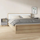 Houten Poten Nachtkastje met Elegant en Duurzaam Design - Grijs sonoma / 2 - Nachtkastjes