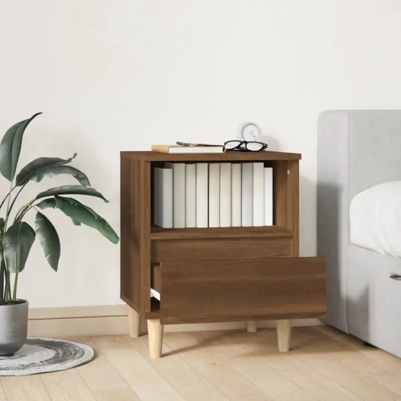 Houten Poten Nachtkastje met Elegant en Duurzaam Design - Nachtkastjes