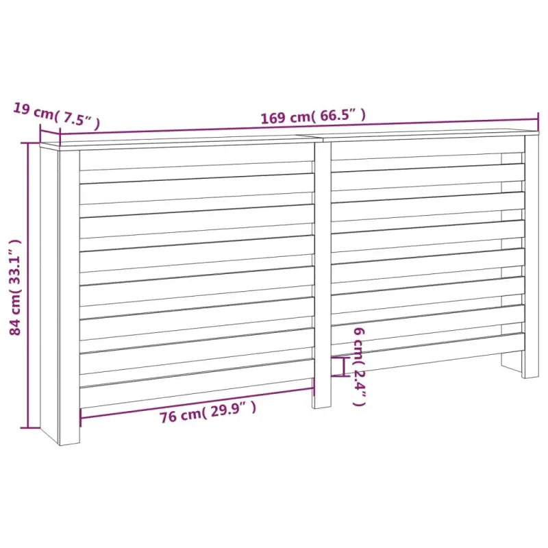 Houten radiatorombouw van massief grenenhout voor decoratie en extra plankruimte - Accessoires voor radiators