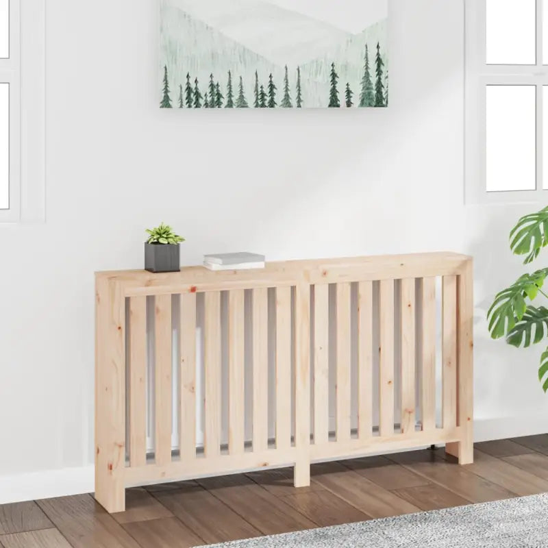 Houten radiatorombouw van massief grenenhout voor extra stijl en functionaliteit - Naturel / 153 x 19 x 84 cm / 1