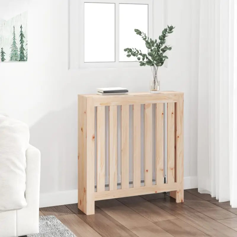 Houten radiatorombouw van massief grenenhout voor extra stijl en functionaliteit - Naturel / 79.5 x 19 x 84 cm / 1