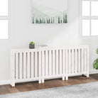 Houten radiatorombouw van massief grenenhout voor extra stijl en functionaliteit - Wit / 210 x 21 x 85 cm / 1