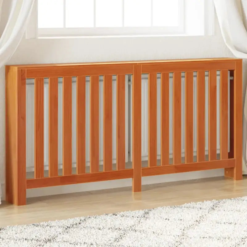 Houten radiatorombouw van massief grenenhout voor extra stijl en functionaliteit - Bruin / 169 x 19 x 84 cm / 1