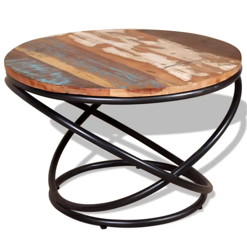 Houten salontafel in antieke stijl met massief gerecycled hout - 60 x 40 cm / 1 / Hout - Salontafels