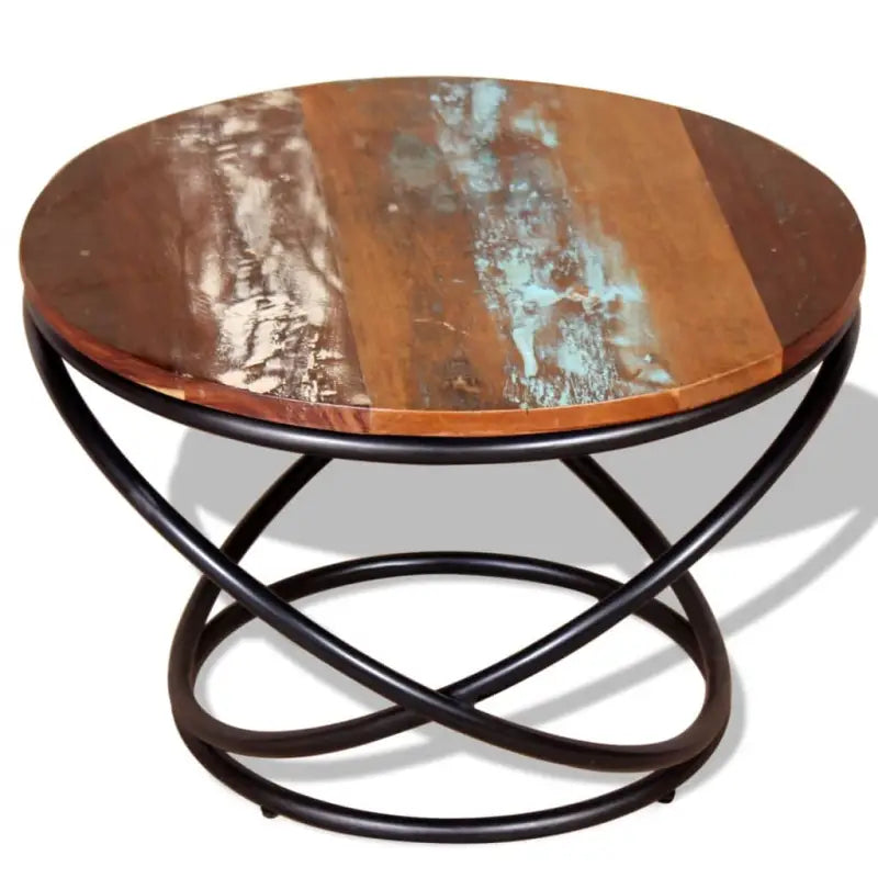 Houten salontafel in antieke stijl met massief gerecycled hout - Salontafels