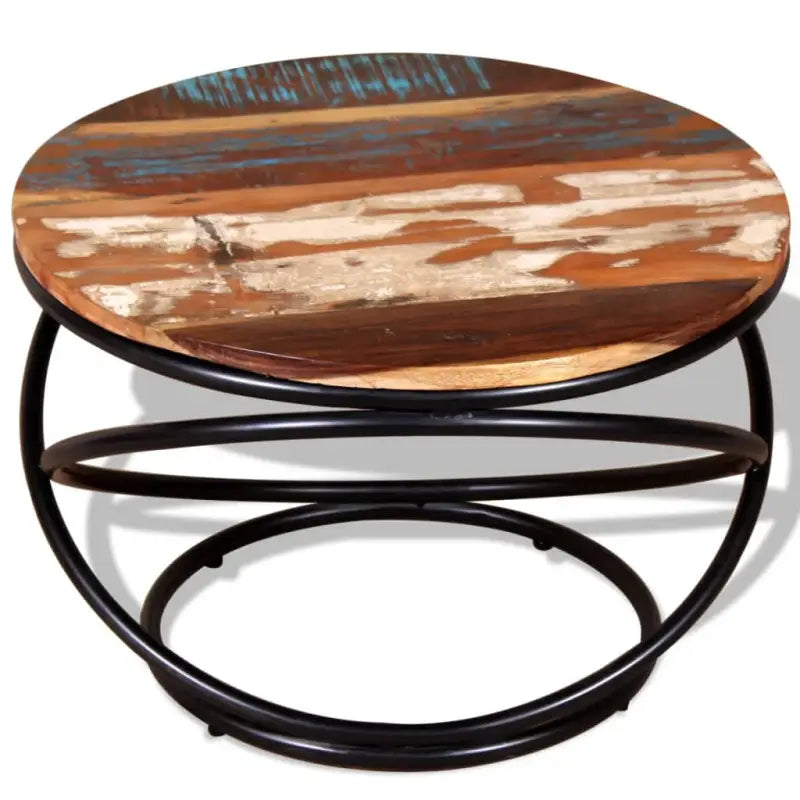 Houten salontafel in antieke stijl met massief gerecycled hout - Salontafels